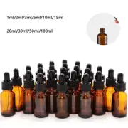1ml-100ml Glass Liquid Reagent Pipette Bottles Eye Dropper Drop Essential Oils
