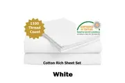 Accessorize 1100TC Cotton Rich Sheet Set White King