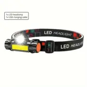 Powerful LED Headlamp XPE+COB USB Rechargeable Headlight Waterproof Head Torch S