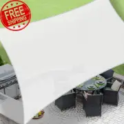 8' X 12' Rectangle White Sun Shade Sail Canopy UV Block Awning for Outdoor Patio