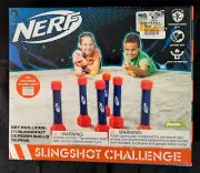NERF Slingshot Challenge Indoor/Outdoor Kids Game (Foam Balls, Pins,Slingshot)