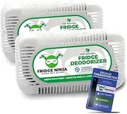 Fridge Deodorizer (2 Pack) - More Effective Than Baking Soda - Natural Bamboo Activated Charcoal Refrigerator Deodorizer - Fridge Odor Eliminator for Refrigerators, Freezers, Coolers, and Lunch Boxes