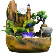 Tabletop Water Fountain Tabletop Fountain Chinese Retro Alpine Flowing Water Desktop Fountain Interior Decoration Atomization Table Fountain Office Desk Lucky Decorative Fountain Office Relaxation Med