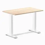 Desky Fixed Height Mini Classic Oak Desk 1000x600mm White Leg