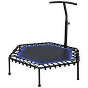 YOPOWER 50" Mini Trampoline Fitness Trainer Rebounder Handrail Cardio Home Exercise