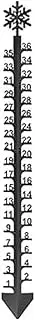 Ysyaxsyt 1 PCS 36In Snowfall Measuring Gauge Metal Snowflake Iron Art Snow Gauge, Windproof Snowfall Measuring Gauge Snow Gauge Outdoor