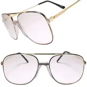 True Genuine Vintage Half Lens Bifocal Gold Square Reader 1.25 Reading Glasses