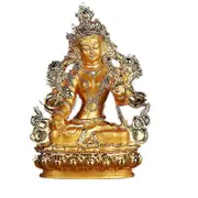 Efficacious Green Tara Tranic Gilding 14cm Gold Buddha Alloy Metal Buddhist Suppliers Home/ Office Decorate Statue Craft 14 x 8CM