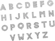 [Hohopeti] Alphabet Beads Round Kit Alloy Number Beads Rhinestones for Custom Jewelry