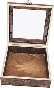 IWOWHERO Box specimen box Wooden Jewelry Tray Storage Wood Trunk Viewer Wooden Storage Chests Display Case with Glass flip type Showcase sample Acrylic butterfly specimen clamshell