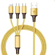 Salesbay Multi Charger 1.2m Cable 3in1 Fast Charging USB Universal Type-C Micro