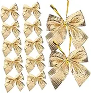 120pcs Christmas Bows Decorative Ornaments for Wreaths Mini Bow for Holiday Crafts Festive Accents for Home Decor Party Decorations