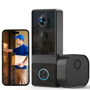 Advwin Video Doorbell Camera with Chime, 1080P HD Wireless Smart Doorbell with IP66 Waterproof, PIR Motion Detection, Voice Changer, Motion Zones