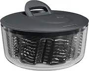 Zyliss Easy Spin Salad Spinner Small, Non-Slip Base, Serving Bowl, AquaVent™ Technology, Retractable Cord and Brake System, Easy to Clean