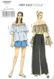 Vogue Pattern 9257 - Women's Tops Shorts and Pants - Sizes Xsm-Med $14.95