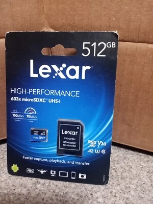 Lexar High-performance MicroSDXC Card - 512GB, Class 10, UHS-I