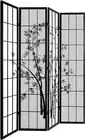 4 Panel Room Divider Folding Wooden Privacy Portable Screen Shelf Dividers Part