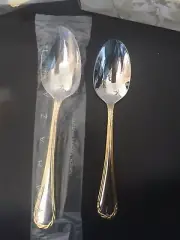 New Yamazaki Tasha Gold Accent Soup and/or Teaspoons - buyer's choice