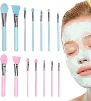 Silicone Brush Makeup - Facial Mud Applicators Set of 14 | Face Brush Applying Tool for Facial Mud, Clay, Modeling, Body Lotion, and BB Cream