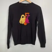 NWT Off White Kids Pullover Knitted Sweatshirt Size 12 100% Wool Black