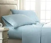 Linen Market Embossed 4 Piece Sheet Set, King, Checkered Aqua