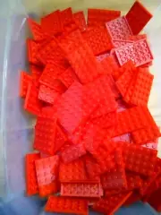 Lego Red Plate 4X6 10 Pieces Bulk Lot NEW