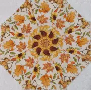 16 9.5" Sunflower & Plaid Leaves #2 Stack & Whack Quilt Blocks * Kaleidoscope