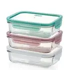 NEW Glasslock Rectangular Tempered Glass 400ml Set 3pce