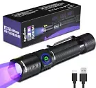 UV Flashlight 395Nm Black Light Mini USB Rechargeable Ultraviolet LED Blacklight