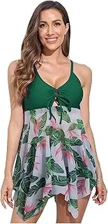 [UIVHLW] Perspective Bodysui Women Floral Print Plus Size Two Piece Female Swimsuit Beach Irregular