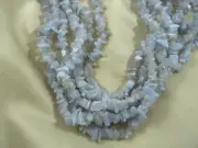 Blue Lace Agate Chip Beads Natural Translucent Gemstones 34"" strand