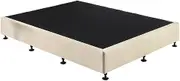 Palermo King Single Ensemble Frame Bed Base - Linen Fabric - Platinum Natural Sand - Premium Linen Fabric Upholstered Bed Base