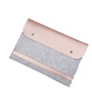 Horizontal Laptop Microfiber Leather Polyester Felt Double Magnetic Buckle Inner Bag For Macbook Air Retina 13.3 Inch (2018) (Rose Gold)