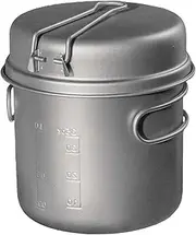 koolsoo Titanium 1400ml Pot Outdoor Cooking Pot Picnic Hiking Portable Camp Compact Travel Barbecue Camping Cookware Cooking Utensils