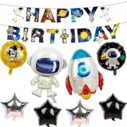 Space Astronaut Rocket Helium Foil Balloon Party Set Party Supplies Decoration