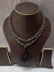 Natural Labradorite Japa Mala Prayer 108 Beads Round Beads