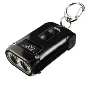 Nitecore TINI-2 SS 500LM Mini Size High Lumen EDC LED Keychain Flashlight OLED DisplayStainless Steel Dual-Core Type-C R