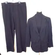 LOFT PLUS Women's Black Rayon Blend Long Sleeves 2Pc Pant Suit Size 16 MSRP $130