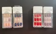 Lot of 4 Dashing Diva Magic Press-on Nails, Medium Length