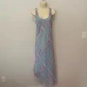 DVF Diane von Furstenberg Talia Sea Python Crest snake tank dress blue new 2