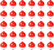 30pcs Fishing Bobbers 1.25 Inch Snap on Float Red and White Bobbers Push Button Round Buoy Floats Fishing Tackle