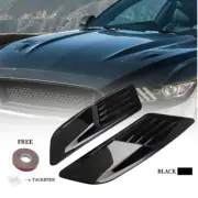 2PCS Racing Hood Scoop Decorative Air Intake Trim Vent Bonnet Cover Kit
