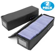 CM Top Loader Card Cases Hold 200 Toploaders with 3 Padded Dividers each, 2 Pack