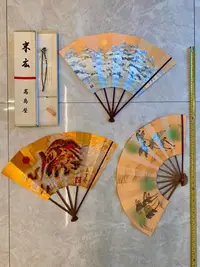 在飛比找Yahoo!奇摩拍賣優惠-日本回流 賞扇 竹骨扇折扇 手繪折扇