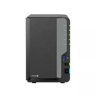 Synology DiskStation DS224+ NAS Server with Celeron 2.0GHz CPU, 24TB HDD Storage