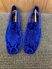 After Midnite Royal Blue Paisley Slip-on Dress/Prom Shoe Sizes 7-13 Style 6913