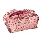 Pink Ruffled Cosmetic Bag Toiletries Travel Skincare Portable Organiser B99C