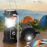 Hand Crank Solar Camping Lantern, Large Capacity Portable Ultra Bright LED Torch, USB Charger, Electronic Lantern for Outdoor (1)