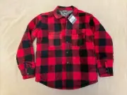 Eddie Bauer Quilted Fleece Shirt Small 7/8 Boys Girls Buffalo Plaid Shacket Nwt