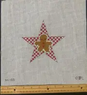Gingerbread star hand-painted canvas Rennaissance